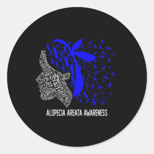 Adesivo Redondo Mulheres Presentes Vestimos Azul Para Alopecia Are