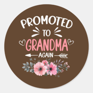 Adesivo Redondo Mulheres Promovidas à Vovó Novamente Flores