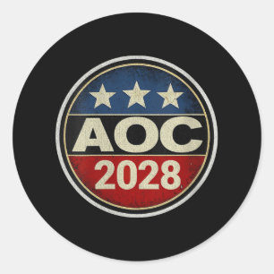 Adesivo Redondo Mulheres Retro Aoc 2028 Lutar Contra Resi