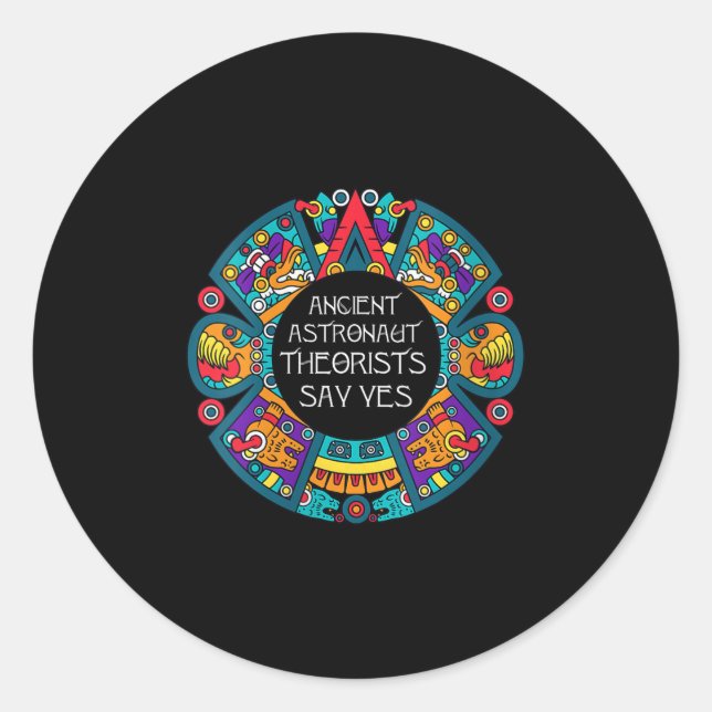 Adesivo Redondo Mulheres Teóricas Astronautas Antigas Dizem Sim-al (Frente)