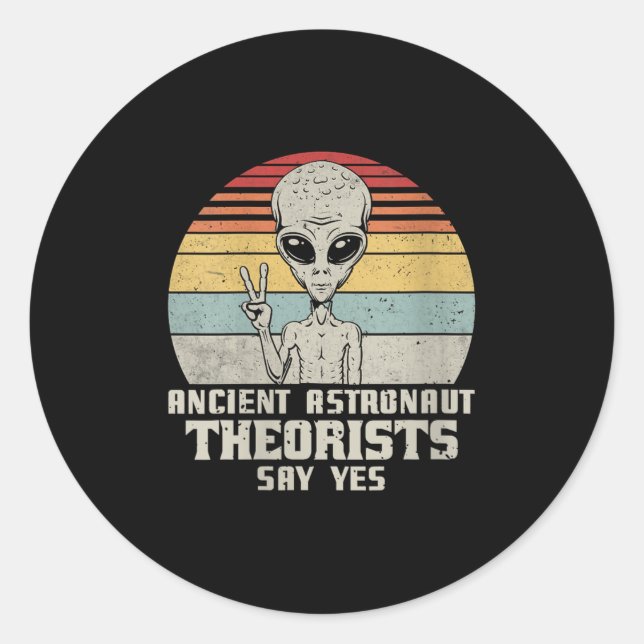 Adesivo Redondo Mulheres Teóricas Astronautas Antigas Dizem Sim V- (Frente)