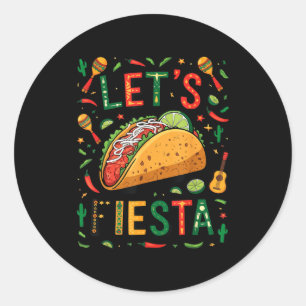 Adesivo Redondo Mulheres vamos festa taco cinco de maio engraçado 