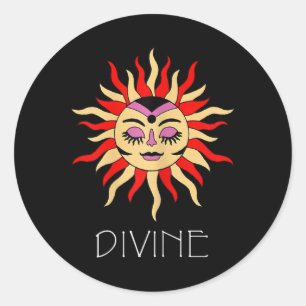Adesivo Redondo Mulheres Vintage Sol Belo Poder Divino Espiritual