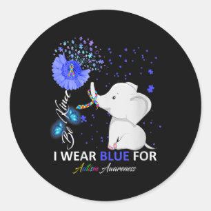 Adesivo Redondo Mulheres Visto Consciência do Autismo Azul - Aut d