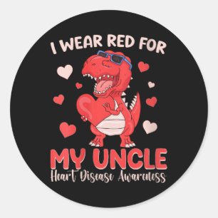Adesivo Redondo Mulheres Visto Vermelho Para Meu Tio Doença Cardía