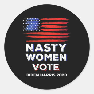 Adesivo Redondo Mulheres Votam Biden Harris 2020 Sinalizador Dos E