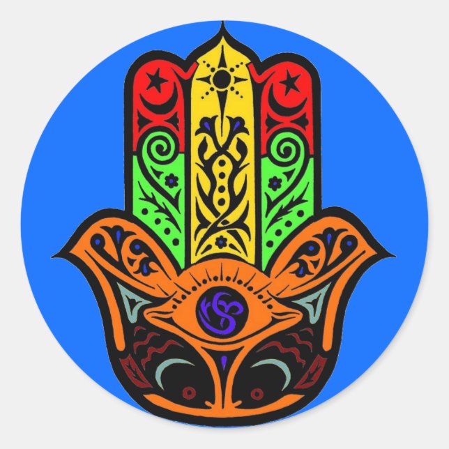 Adesivo Redondo multicor HAMSA (Frente)
