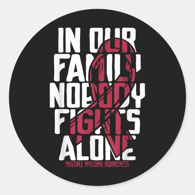 Adesivo Redondo Múltiplo Mieloma Suporte Família Múltiplo Mieloma  (Frente)