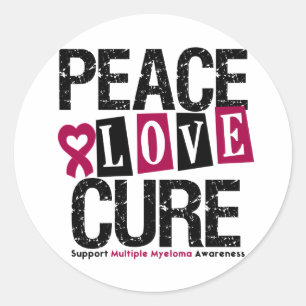 Adesivo Redondo Múltiplo Myeloma Peace Love Cure