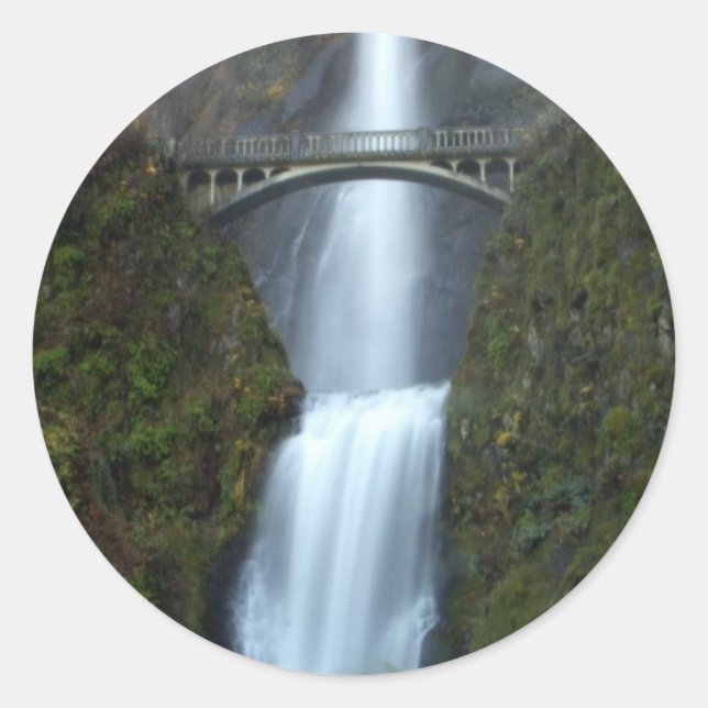 Adesivo Redondo Multnomah Falls (Frente)