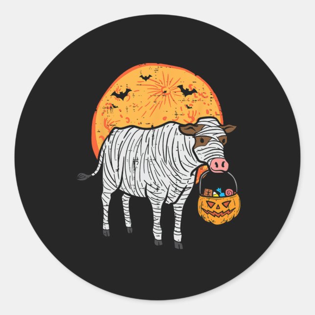 Adesivo Redondo Múmia do Halloween Trick Treat Fazenda Costume Boy (Frente)