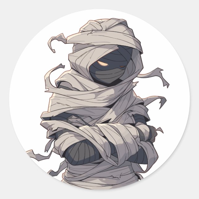 Adesivo Redondo Múmias egípcias de Spookeen cruzadas (Frente)