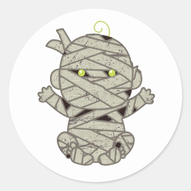 Adesivo Redondo Mummy Baby Eyes Green ID683 (Frente)