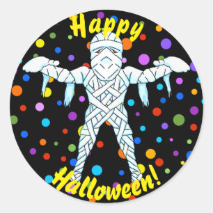 Adesivo Redondo Mummy Halloween Stickers