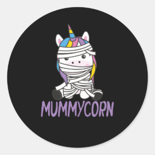 Adesivo Redondo Mummycorn Unicorn Mummy Halloween Costume