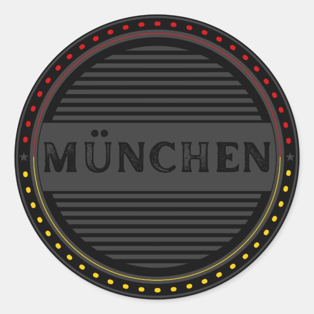 Adesivo Redondo München City Pride Emblem – German Identity (Frente)