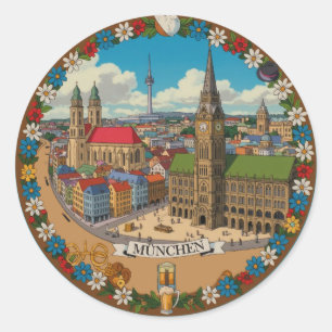 Adesivo Redondo Munchen Mich Deutchland