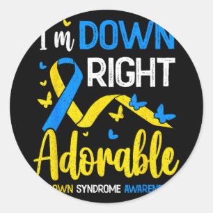Adesivo Redondo Mundo adorável dia 21 de síndrome de down
