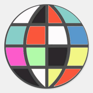 Adesivo Redondo mundo colorido