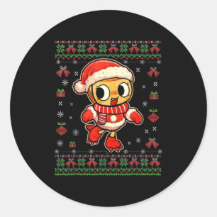 Adesivo Redondo Mundo de Natal do Dandy Shelly Para Homens Mulhere