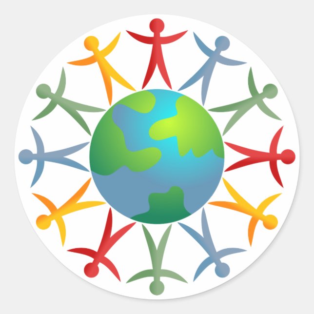 Adesivo Redondo Mundo Diverso (Frente)