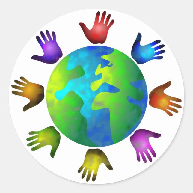 Adesivo Redondo Mundo Diverso (Frente)