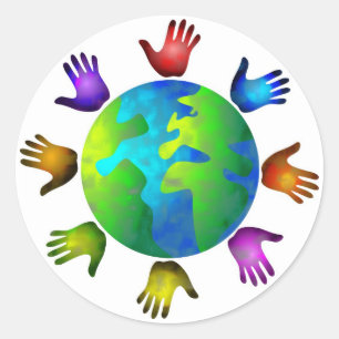 Adesivo Redondo Mundo diverso