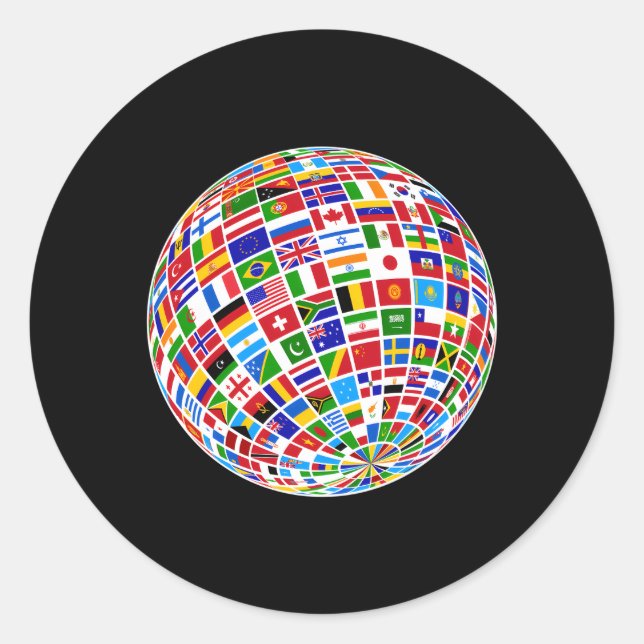 Adesivo Redondo Mundo Infla Países Do Mundo (Frente)