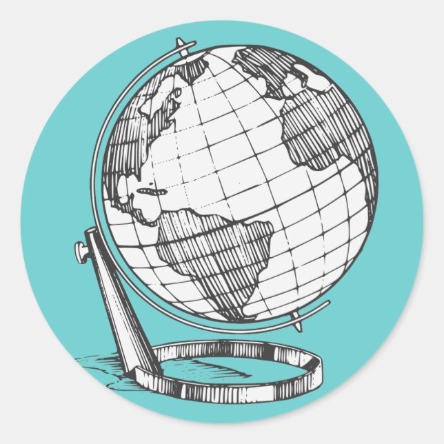 Adesivo Redondo Mundo Terra (Frente)