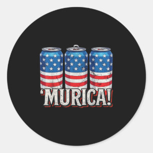 Adesivo Redondo Murica 4 De Julho Bandeira Americana Soda Cans Pat