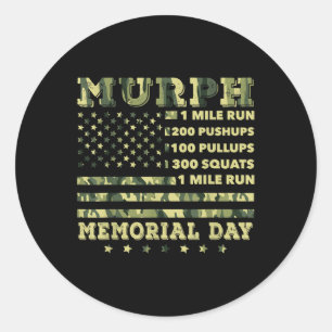 Adesivo Redondo Murph 2021 Workout Challenge Memorial Americano