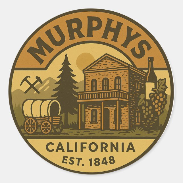 Adesivo Redondo Murphy's California Vintage Emblem (Frente)
