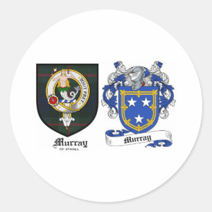 Adesivo Redondo Murray Clan Crest & Murray Casaco de Armas