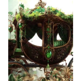 Adesivo Redondo Musalgo Encantado & Luar Carruagem Esmeralda Adesi