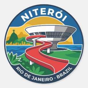 Adesivo Redondo Museu de Arte Contemporânea de Niterói Brasil