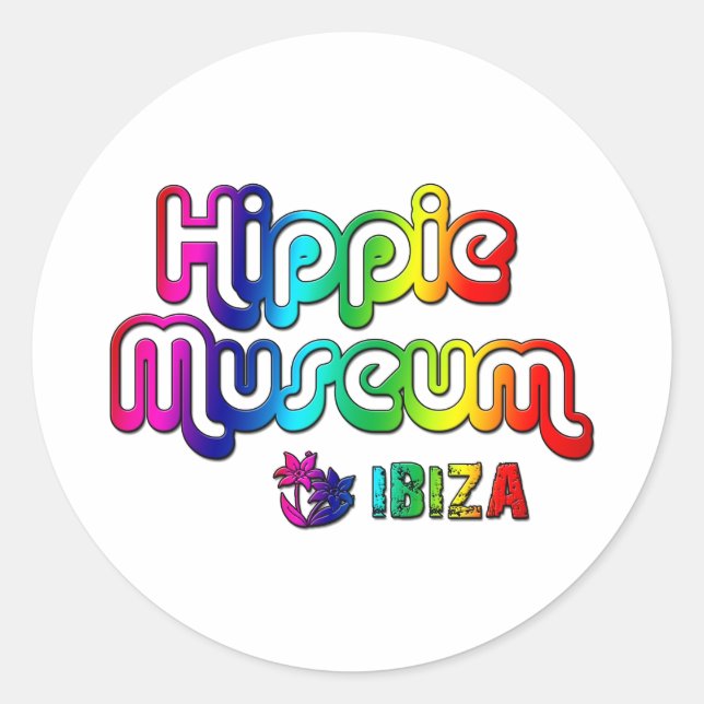 Adesivo Redondo Museu Hippie Ibiza (Frente)