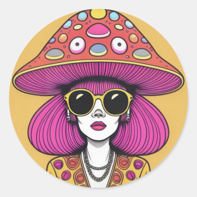 Adesivo Redondo Mushroom Madame (Frente)