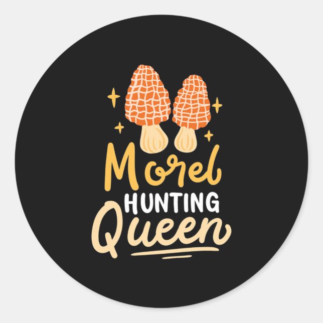 Adesivo Redondo Mushroom Morel Hunting Queen (Frente)