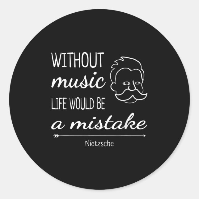 Adesivo Redondo Music Friedrich Nietzsche (Frente)