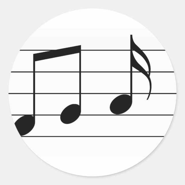 Adesivo Redondo Music illustration. Eighth and sixteenth notes. (Frente)