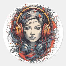 Adesivo Redondo Music Lover