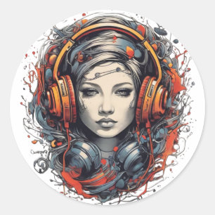 Adesivo Redondo Music Lover