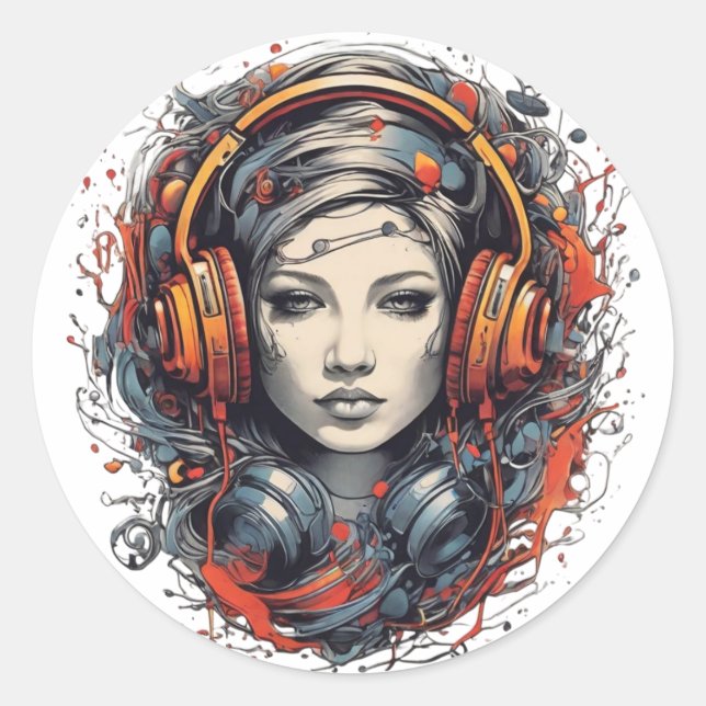 Adesivo Redondo Music Lover (Frente)