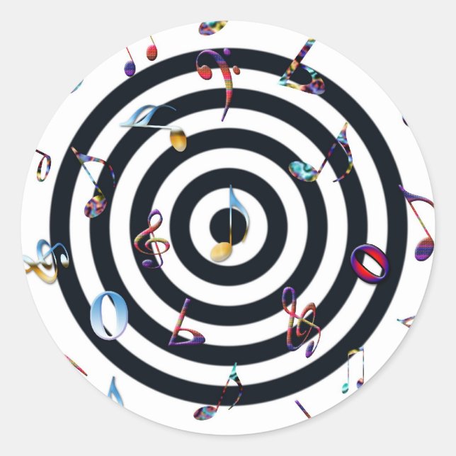 Adesivo Redondo Music Mania - Sticker (Frente)