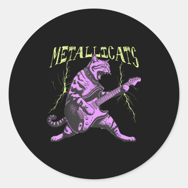 Adesivo Redondo Music - Metallicats  (Frente)