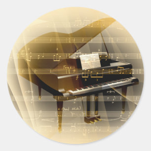 Adesivo Redondo music_piano