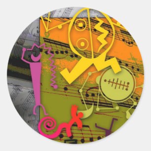 Adesivo Redondo Música 01