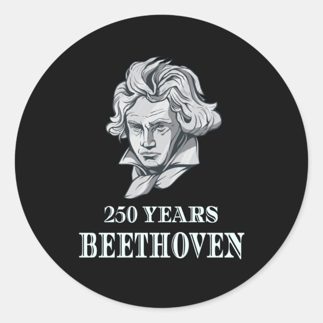 Adesivo Redondo Música - 250 Anos De Ludwig van Beethoven (Frente)