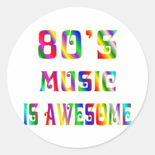 Adesivo Redondo música 80s