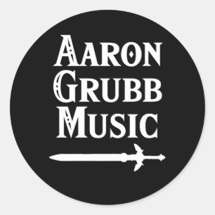 Adesivo Redondo Música Aaron Grubb Texto Branco